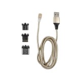Laidas USB - USB C / USB micro / iPhone 8pin (lightning) 1m magnetinis